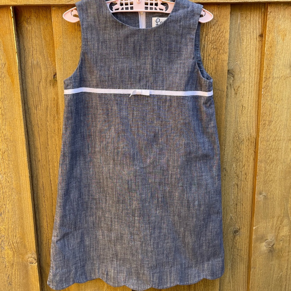 Lilly Pulitzer chambray scallop hem dress 6X